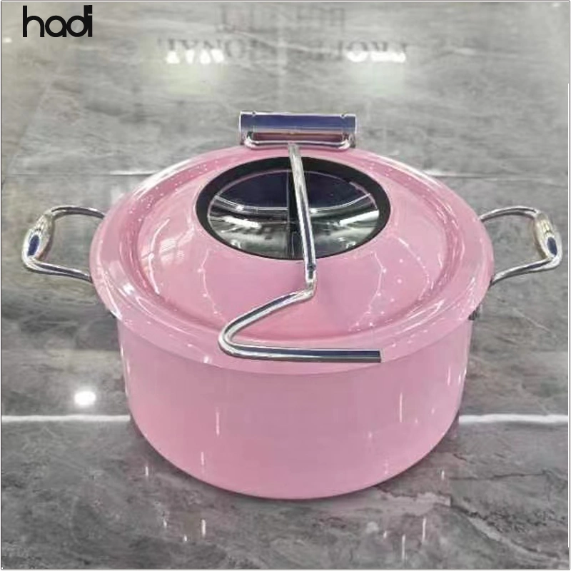 Hadi Catering de inducción eléctrica Chafers Tapa de cristal 4 Litro Ronda hidráulica de la estufa elegante color amarillo la rozadura de Buffet Comida plato caliente Wholesale/Supplier