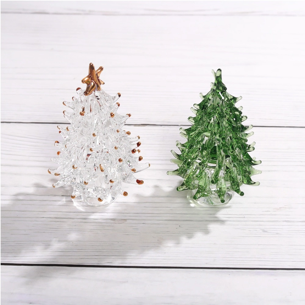 Glas Mini Weihnachtsbaum Kristall Tischschmuck Souvenir Geschenk Zu Hause Dekorationshandwerk