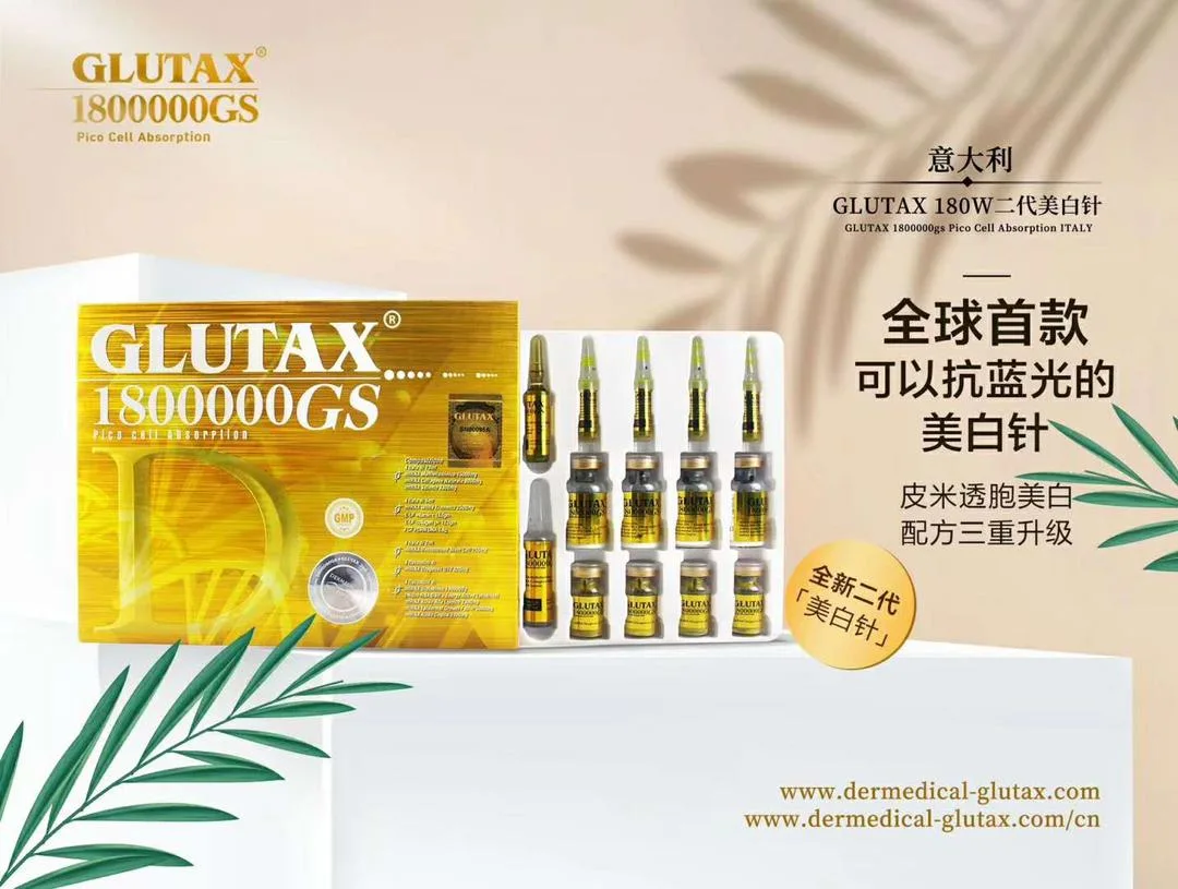 1800000 Glutax italien authentique Soins De La Peau d'injection IV de la glutathion Luthione définit les produits de blanchiment de foudre Cindella Luthione d'injection d'absorption cellulaire