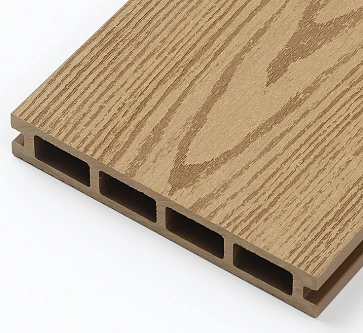 China a bajo precio la mejor calidad de madera compuesto de plástico madera Composite Wpvc WPC Piso Fecking Junta baldosas para suelos Playgroun balcón terraza de 140*25 Gran descuento