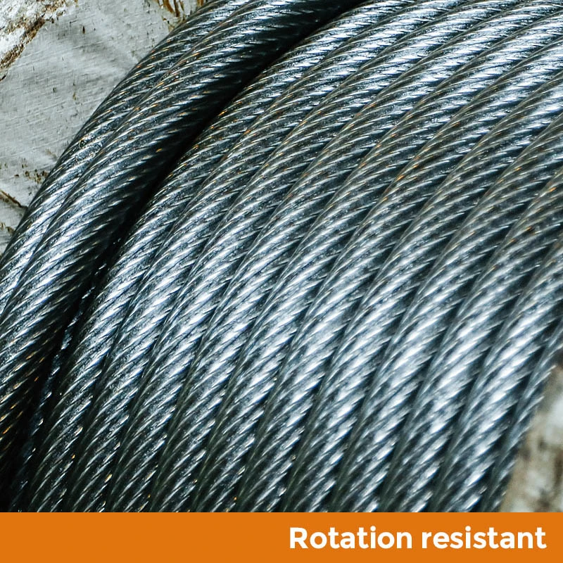 12mm 35&times; 7 35 (W) &times; 7 Rotation Resistant Steel Wire Cable for Crane Main Hoist Lifting ISO 2408