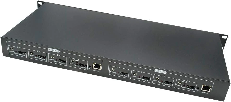 1U Rack HD 4K Encoder MPEG-4 H264 AVC 8 CHS IP para emisión en directo 1080p HDMI Video Encoder