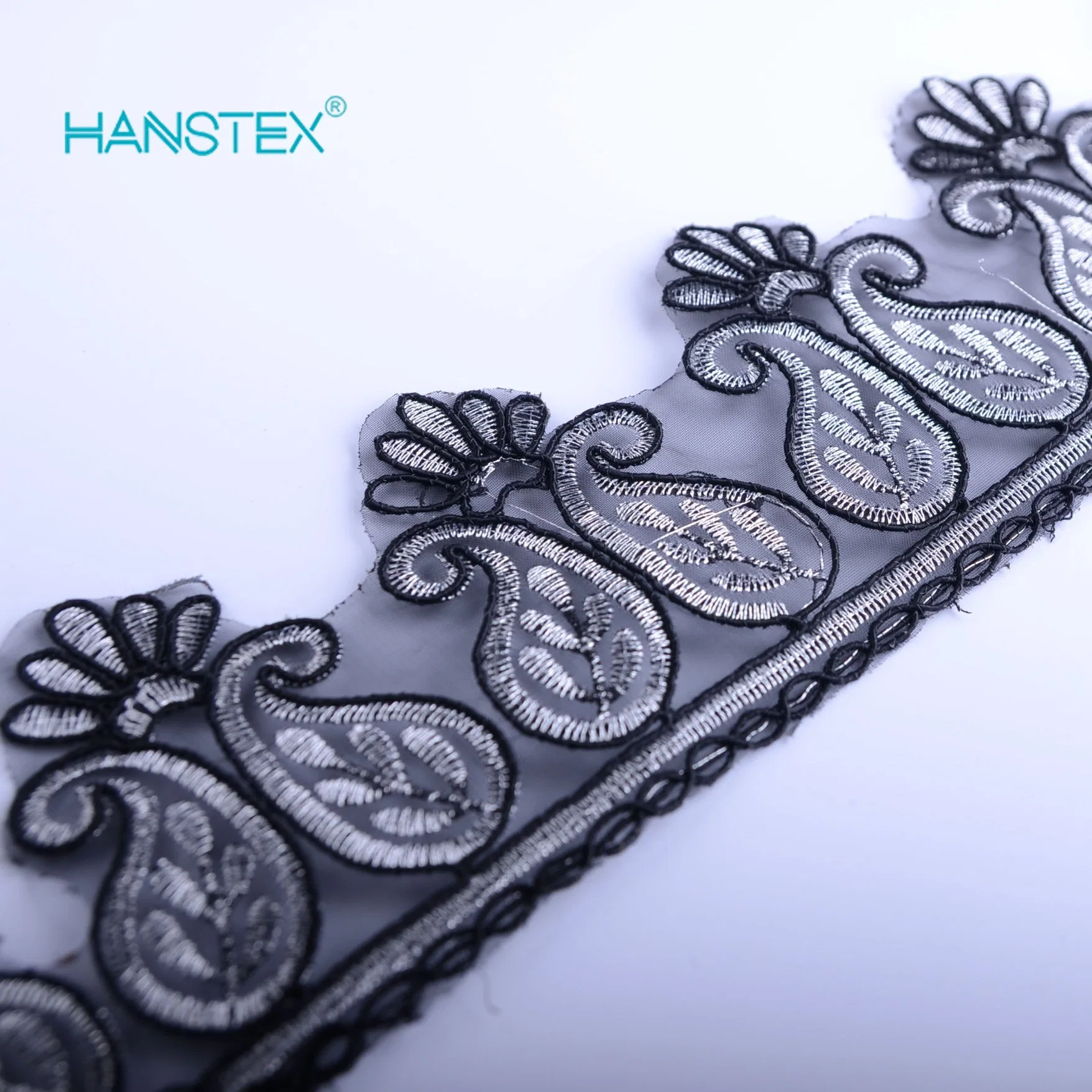 Hans Most Popular Promotional New Design Embroidery Lace on Organza