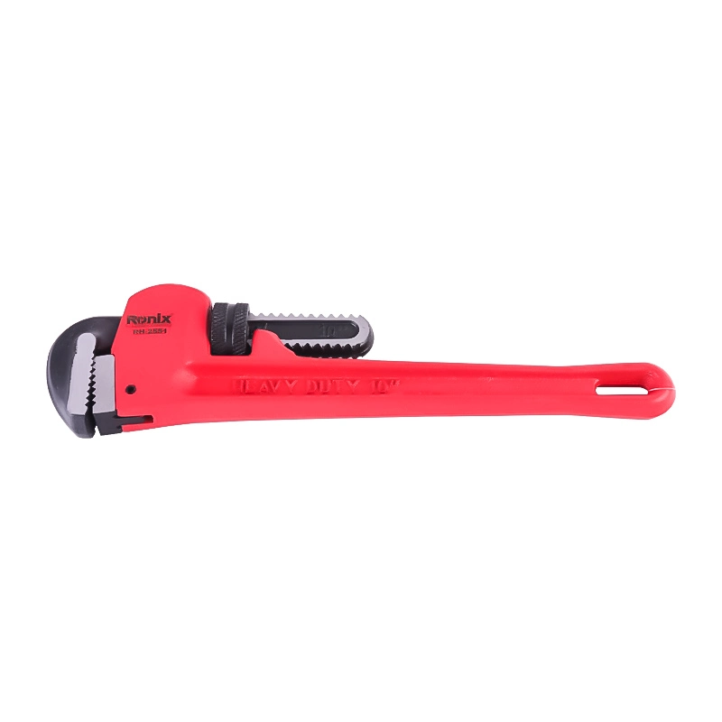 Ronix Rh-2551 Pipe Wrench 10" Heavy Duty Aluminum Steel Straight Telescopic Pipe Stainless Steel Adjustable Wrench