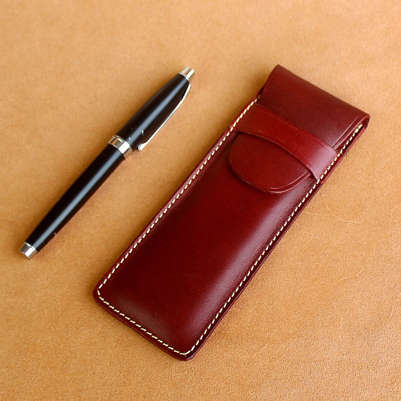 Raw Back Genuine Leather Luxury Pen Holder for Business Man