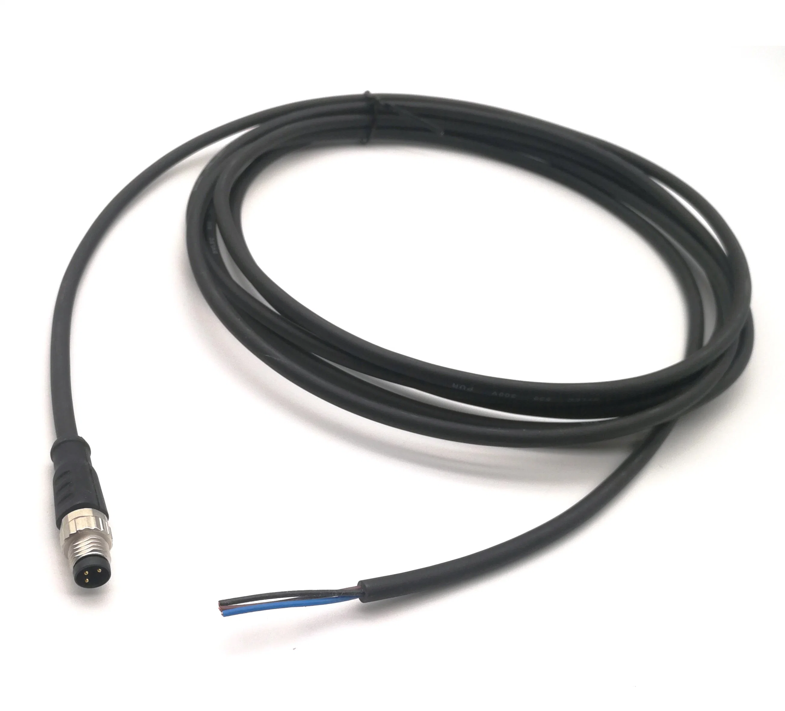 Conector de cable circular recto/acodado moldeado macho Svlec M8 con extremo libre, código a/B/D 3pin 4pin 5pin 6pin 8pin