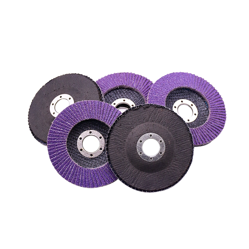 4" 80# High Stock Removal Imported Purple Ceramic Flap Disc as Abrasive Tooling for Angle Grinder