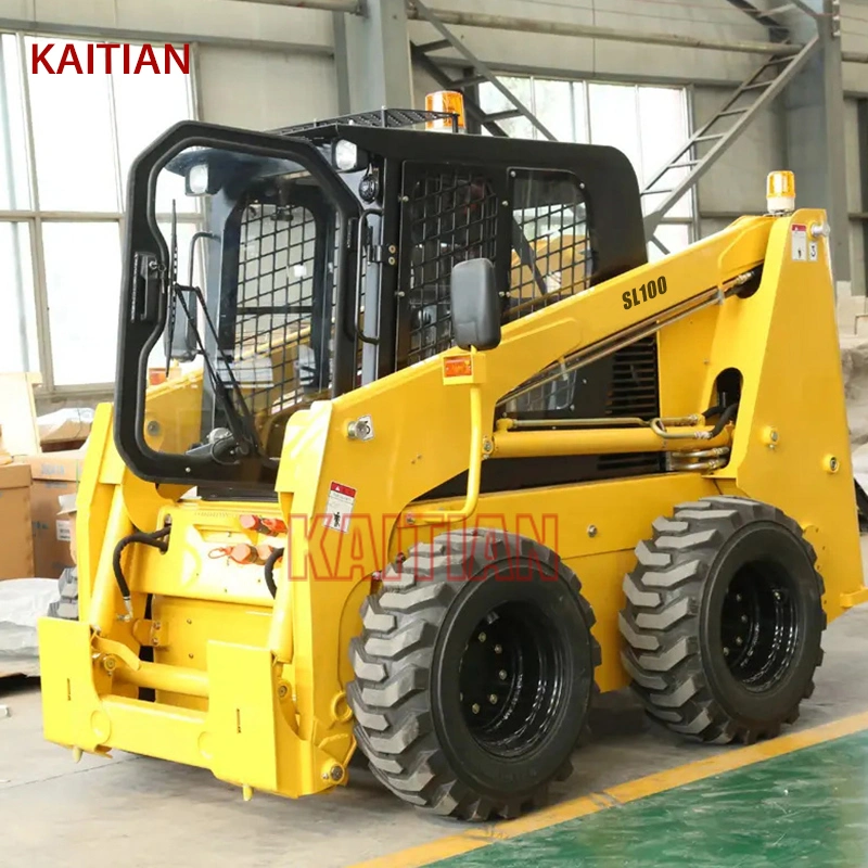 Factory Hot Skid Steer Wheel Loader Kaitian Brand for Sale SL100 Skid Loader 3550kg