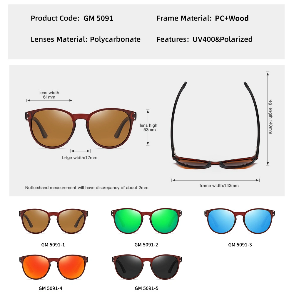 New Wholesale/Supplier Trend Fashion Retro Wooden Temple Sunglasses Men and Women UV400 Driving Sun Glasses