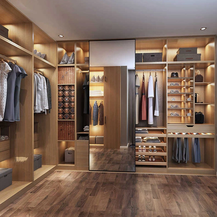 Custom Made Cheap Bedroom Wood Built in Wardrobe Storage Cabinet Closets Set Furniture Design Modern Clothes Wall Walk in Wardrobes