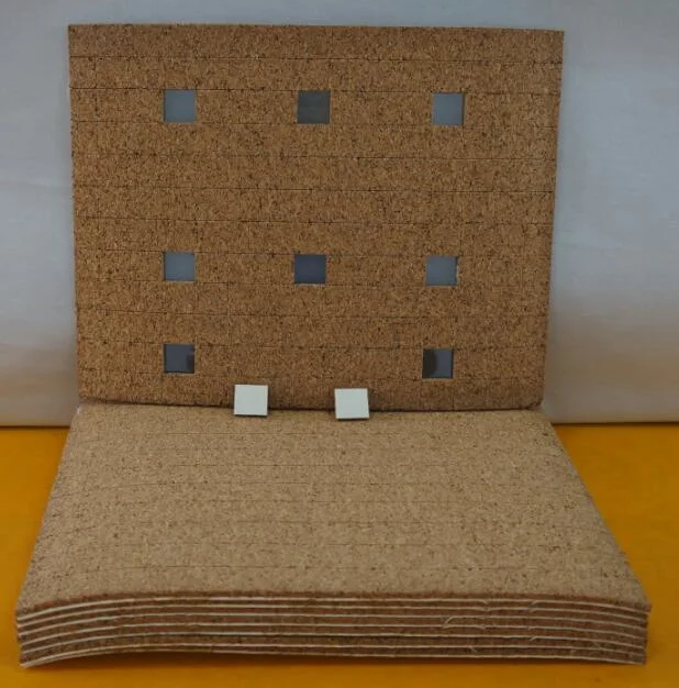 18*18*3+1mm Glass Protecting Static Cork Pads with Cling Foam Buttons Cork Protection Separator Pads