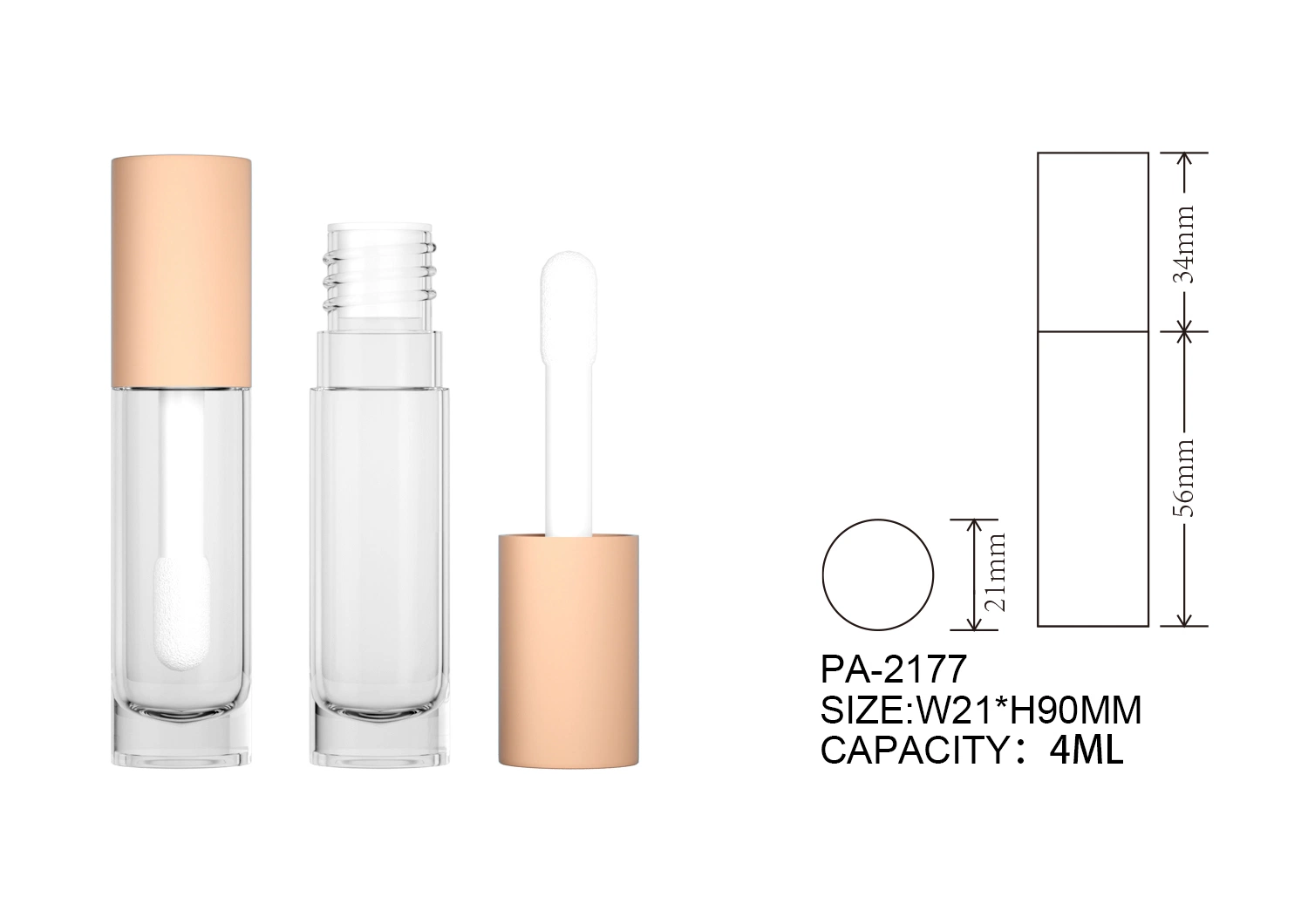 PA-2177 Plastic Lip Gloss Tube Makeup Concealer Tube Liquid Powder Blusher Empty Tube Plastic Blush Tube Cosmetic Packaging Tube Fashion Newly Tube