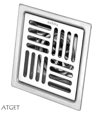 Pd-34281 Bathroom Accessories 100mm*100mm Stainless Steel Floor Drain