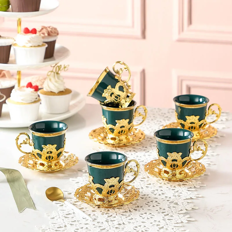 Good Quality European Style Luxurious New Coffee Cup Tea Cup Saucer Ceramic Coffee Cup Saucer Coffee Set Tea Set