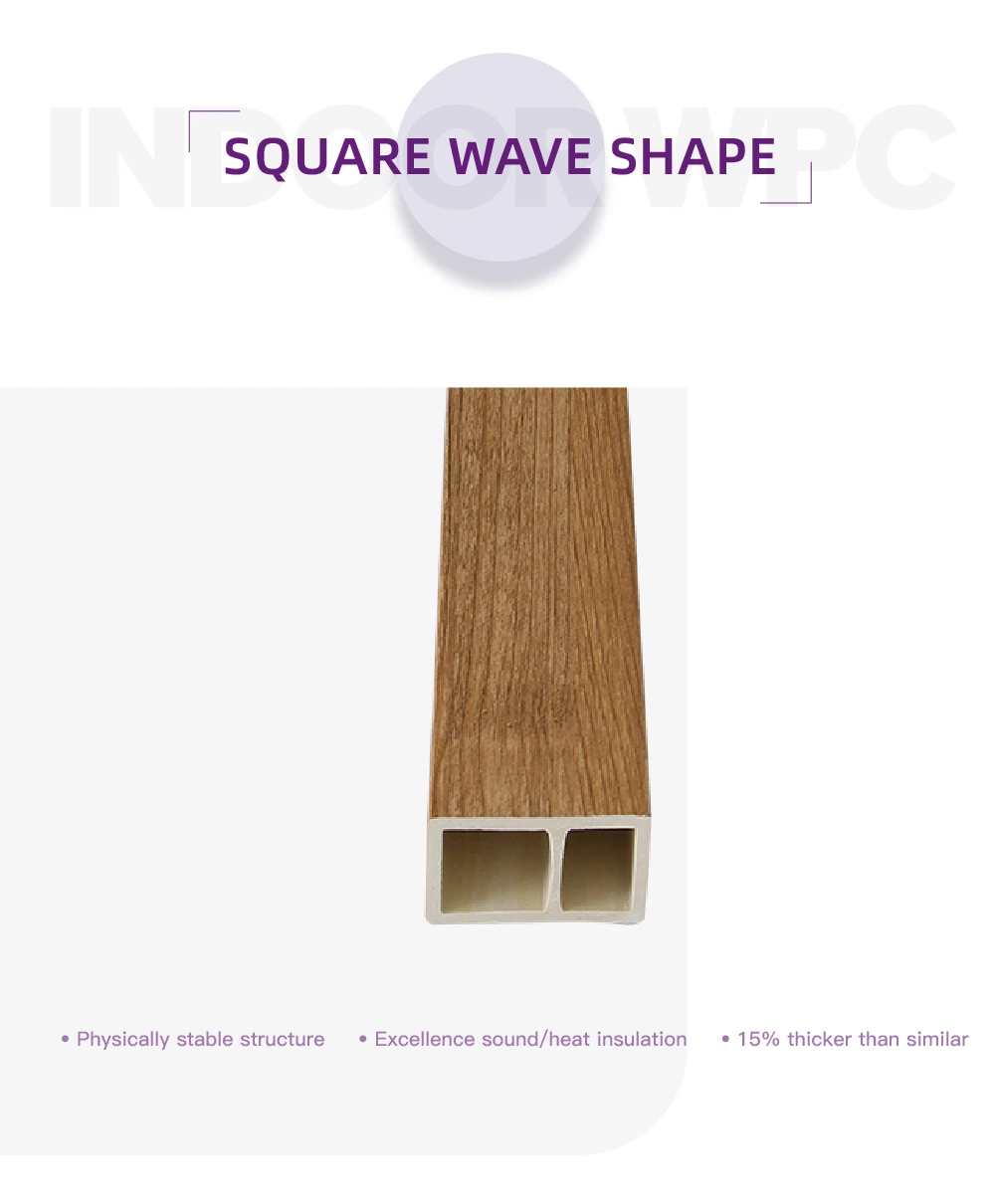 Batten WPC Hohlsäule quadratische Rohr Spalte hölzerne Trennwand PVC Deckenbalken