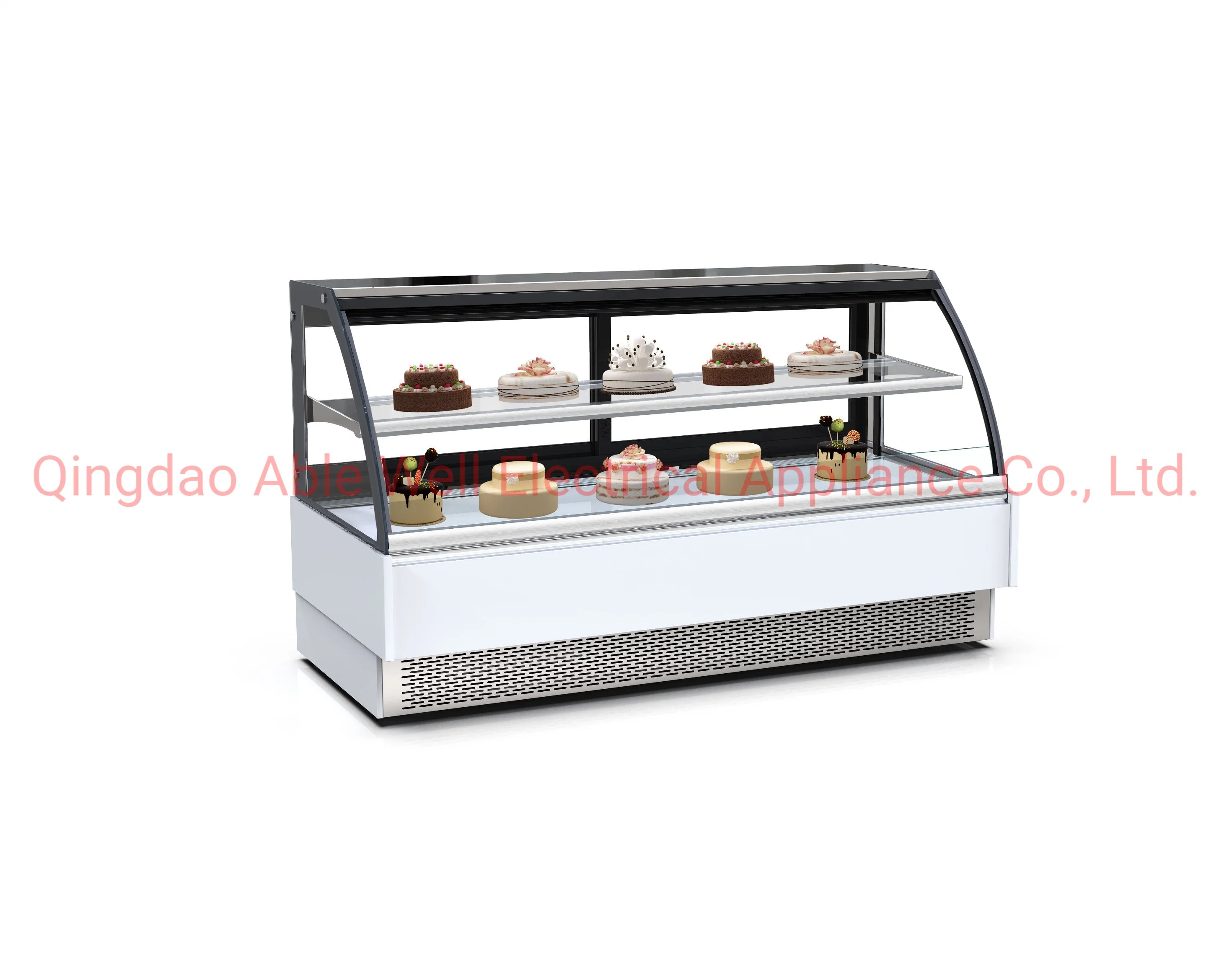 Bäckerei Kuchen Showcase OEM-Gebäck Gefrierschrank kommerzielle Arc-förmigen Glas-Display Schrank