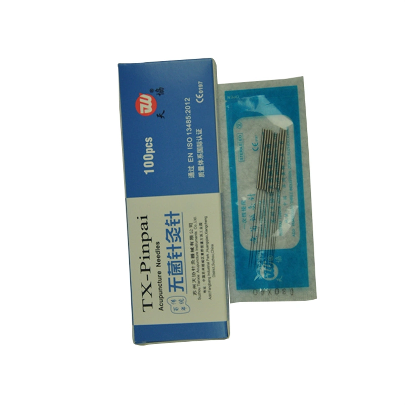 Quality Assurance Stainless Steel Handle Acupuncture Needles with Plastic Bag Packing