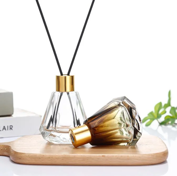 60ml Gradient Glass Car Fragrance Bottle with Gold Lid