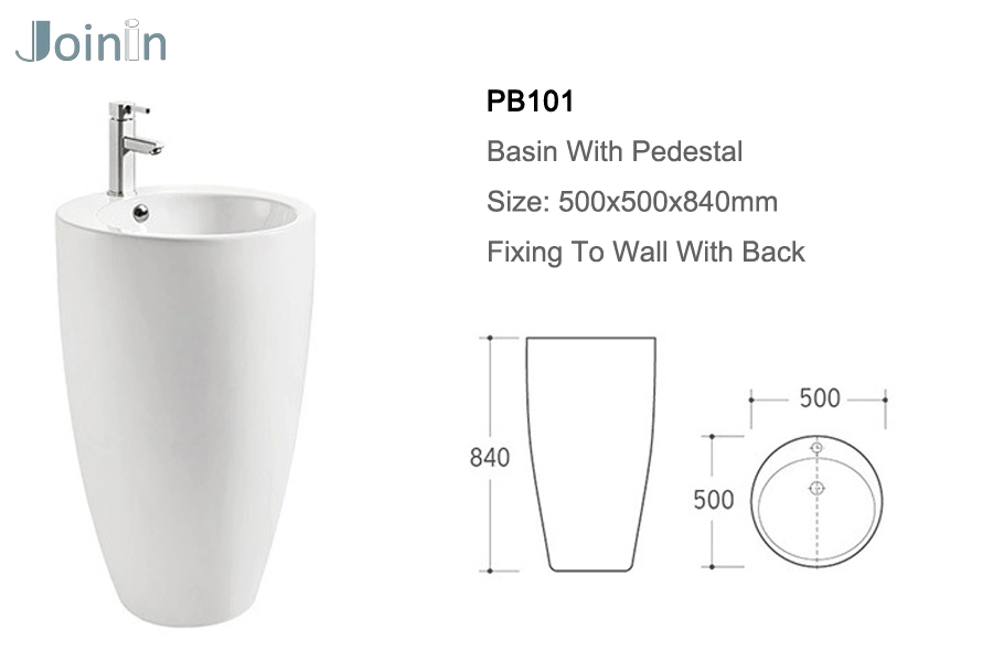 Sanitary Ware Bathroom Ceramic Wash Hand Pedestal Basin (PB101)