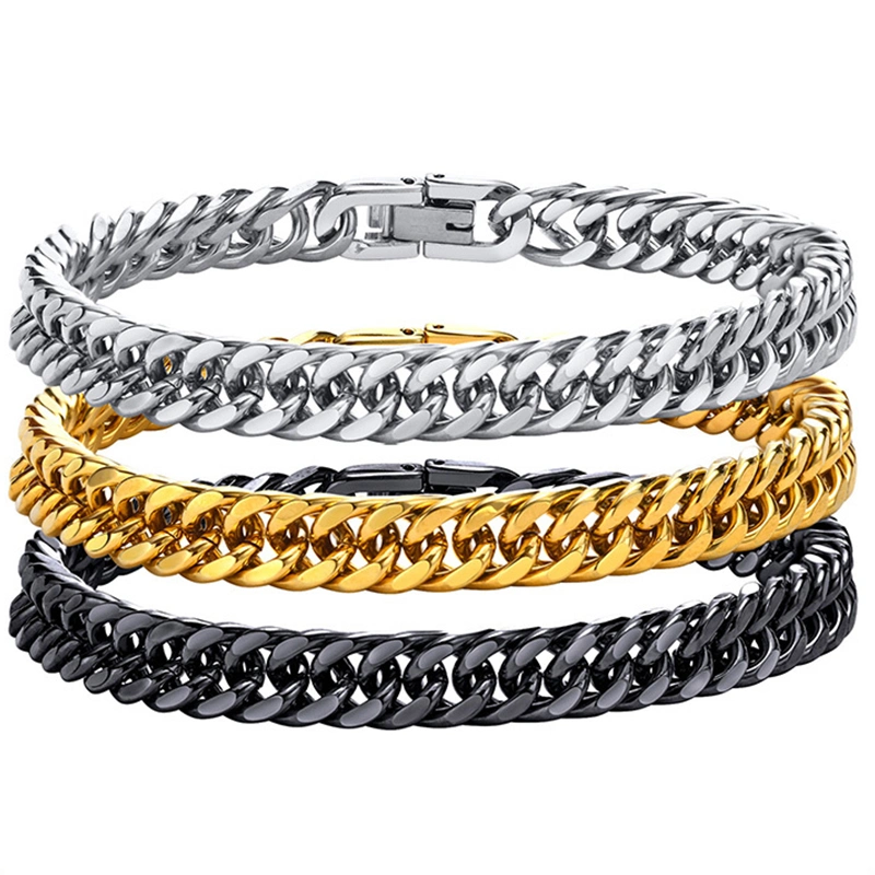 Fashion Jewelry Stainless Steel Cuban Chain Link Bracelets