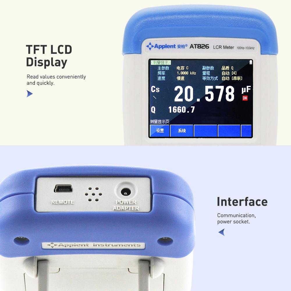 Comprobador digital LCR con 100Hz 120Hz 10kHz 100kHz AT826