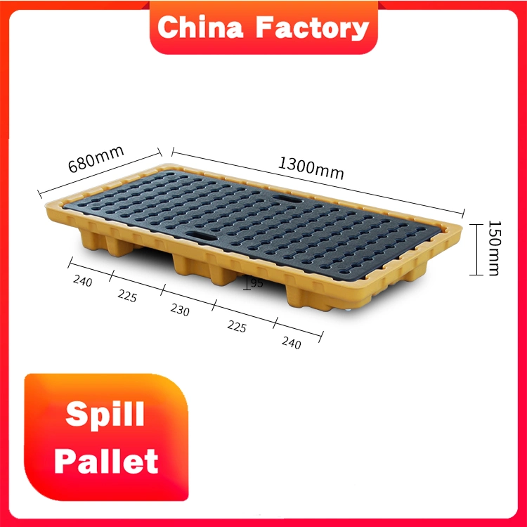 Good Quality Factory Price Anti-Leakage 2 Drum Oil Spill Containment Pallet with Drain for Waster Oil Storage