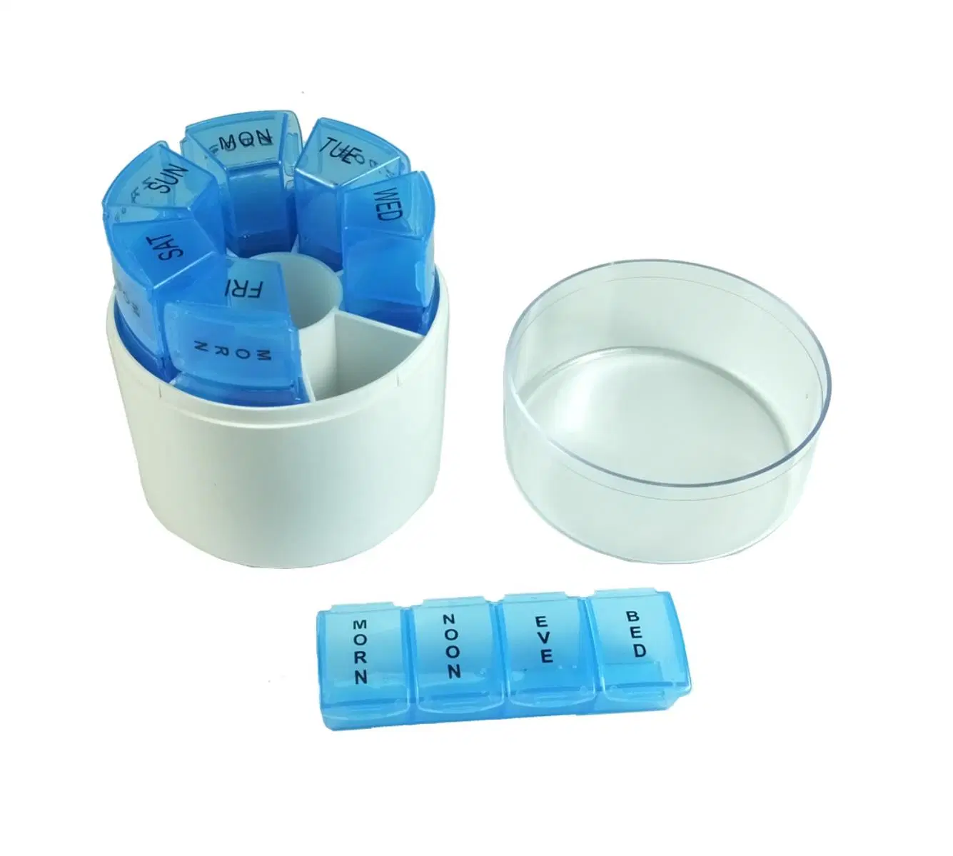 Organizador semanal de pastillas 28 cajas de plástico Organizador de pastillas Am Pm con 7 compartimentos diarios para guardar cajas de almacenamiento de vitaminas.