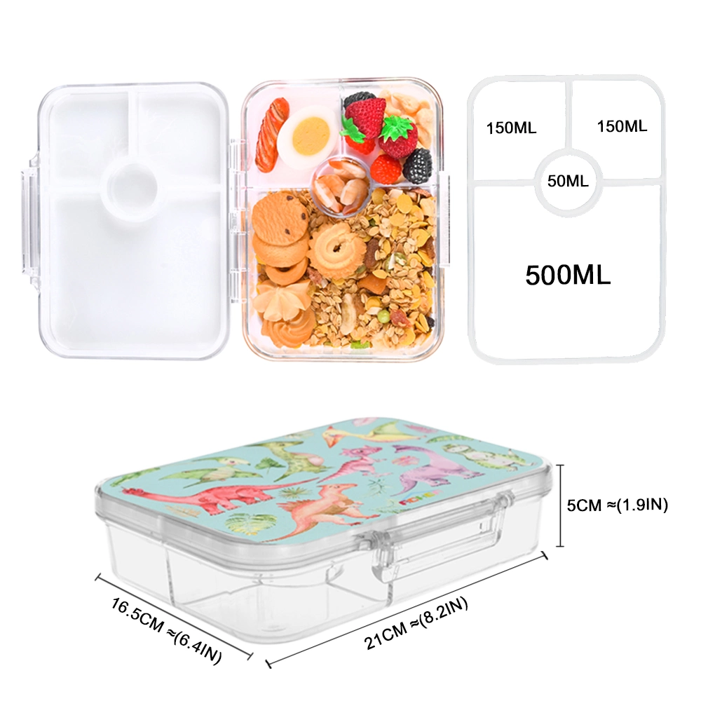 Aohea Lunch Box for Kids School Clear Bento Style Food Storage Box