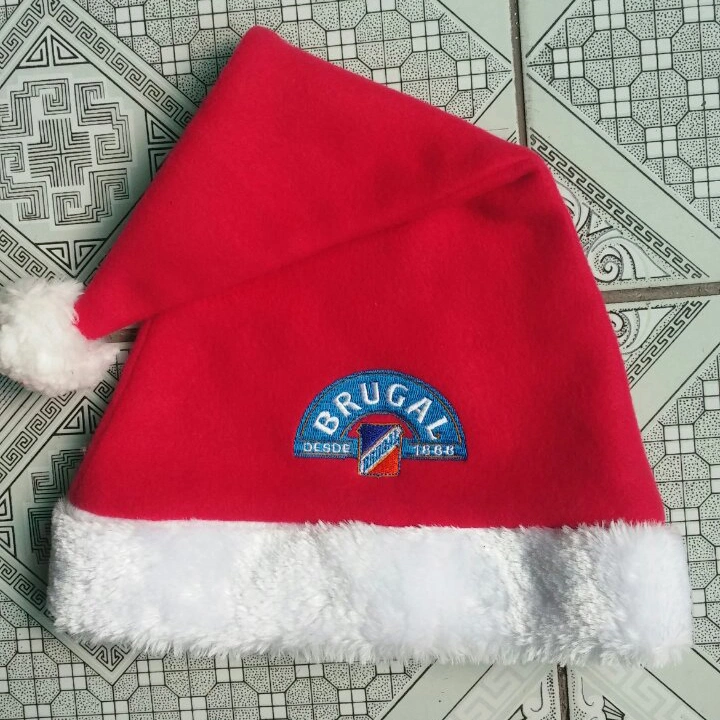 Xmas Hat with Velvet Woven Material Silk Printing Embroidery Logo Bronzing Logo