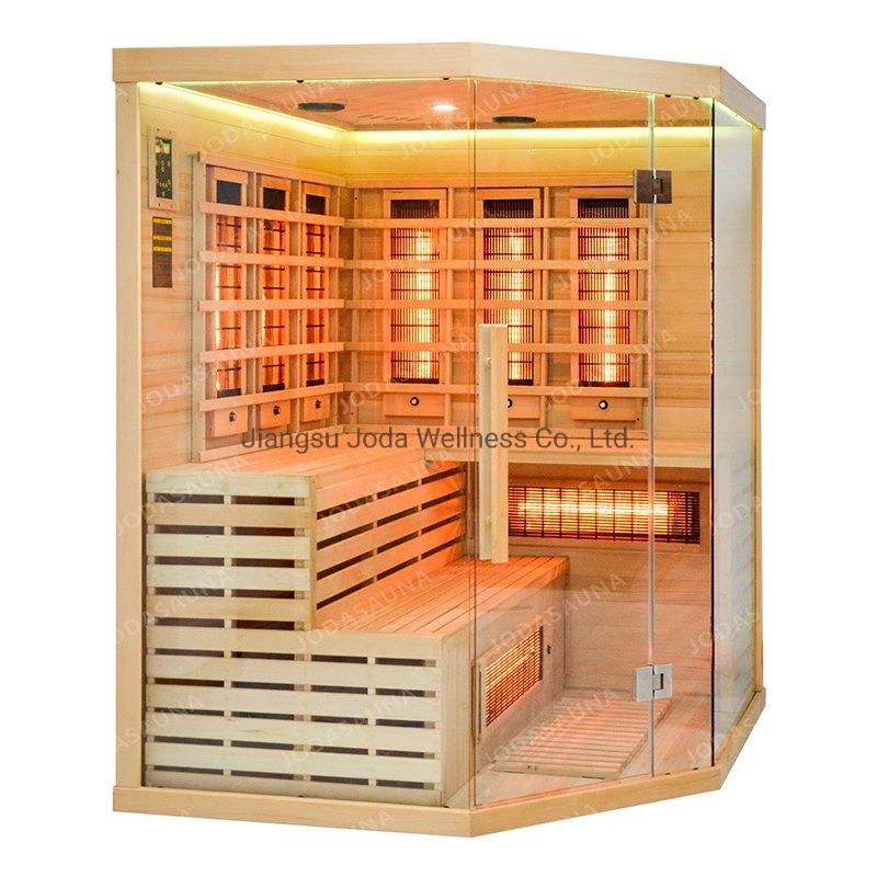 Solid Wood Small Corner Far Infrared Sauna Room for 2-3 Person