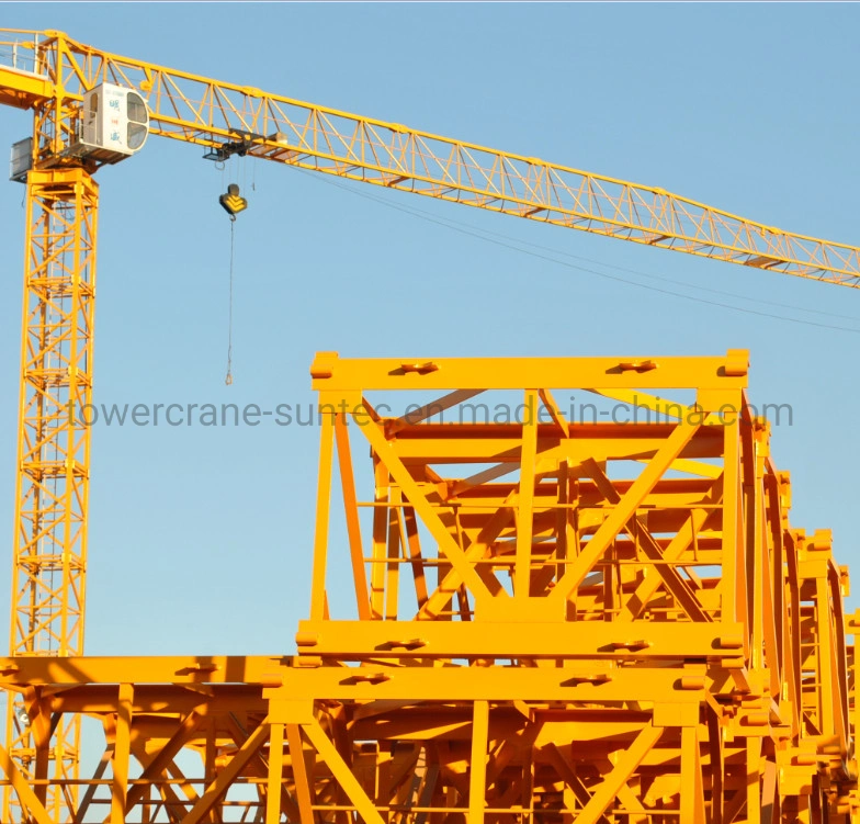 Chinese Tower Crane Manufacturer Suntec Construction Tower Crane with Jib Length of 60 Meters 8 Tons Qtz80