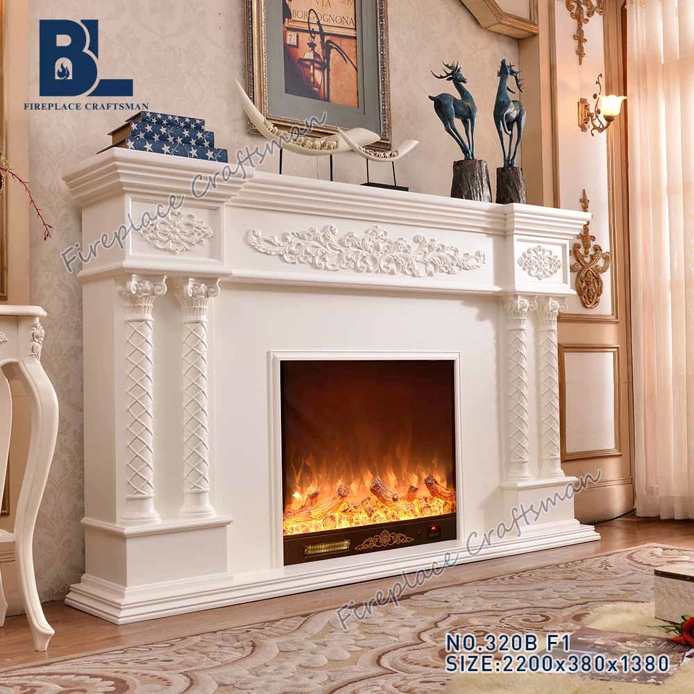 Modern Gas Wood Fireplace Mantels with Pellet Stove for Sale 320b