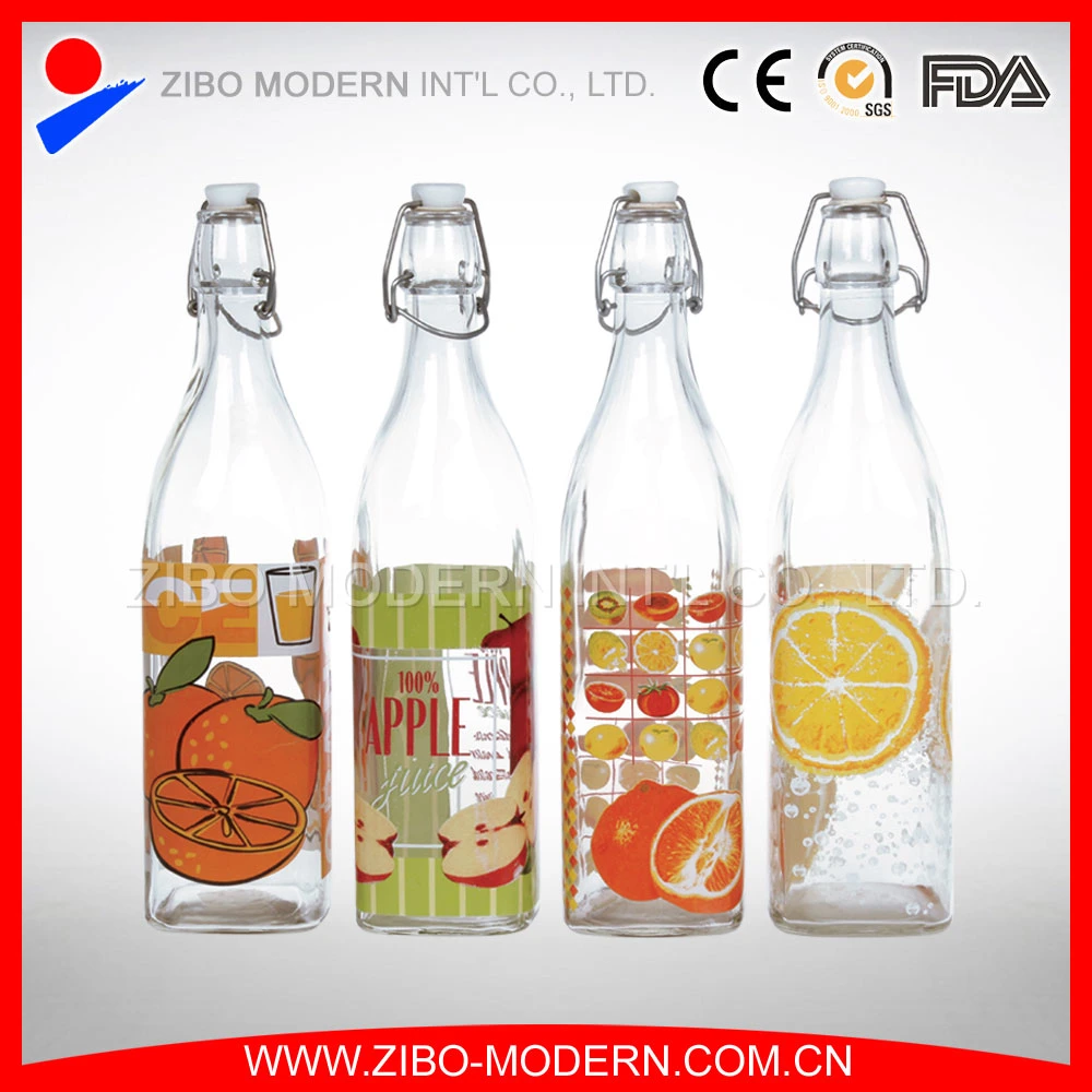 Wholesale/Supplier Cheap Clear Glass Soft Drink Storage Bottle 1000ml for Milk