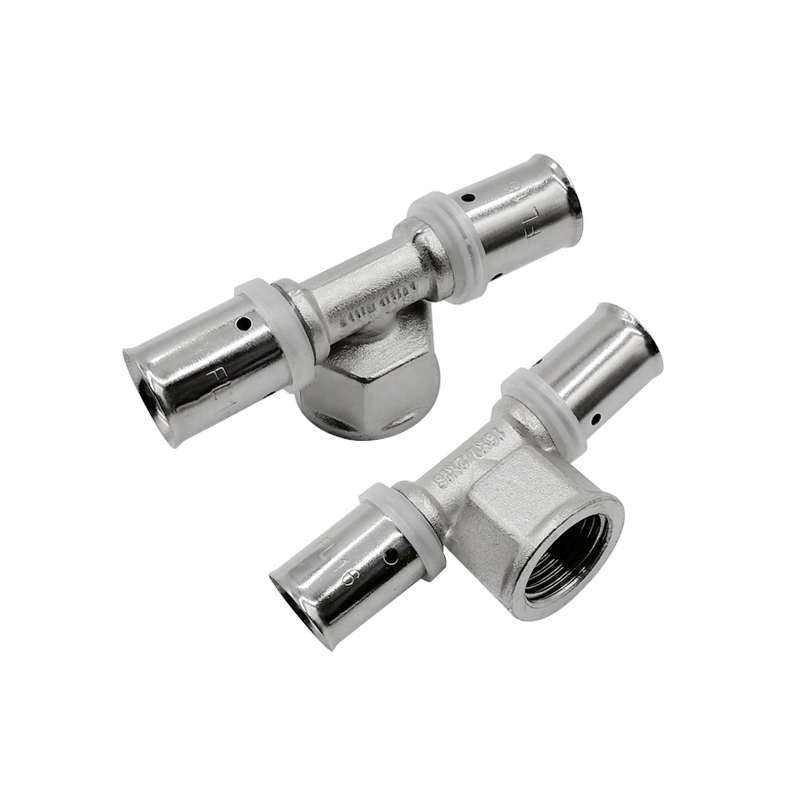 Brass Tee Pex-Al-Pex Press Pipe Fittings for Pex Floor Heating Pipe