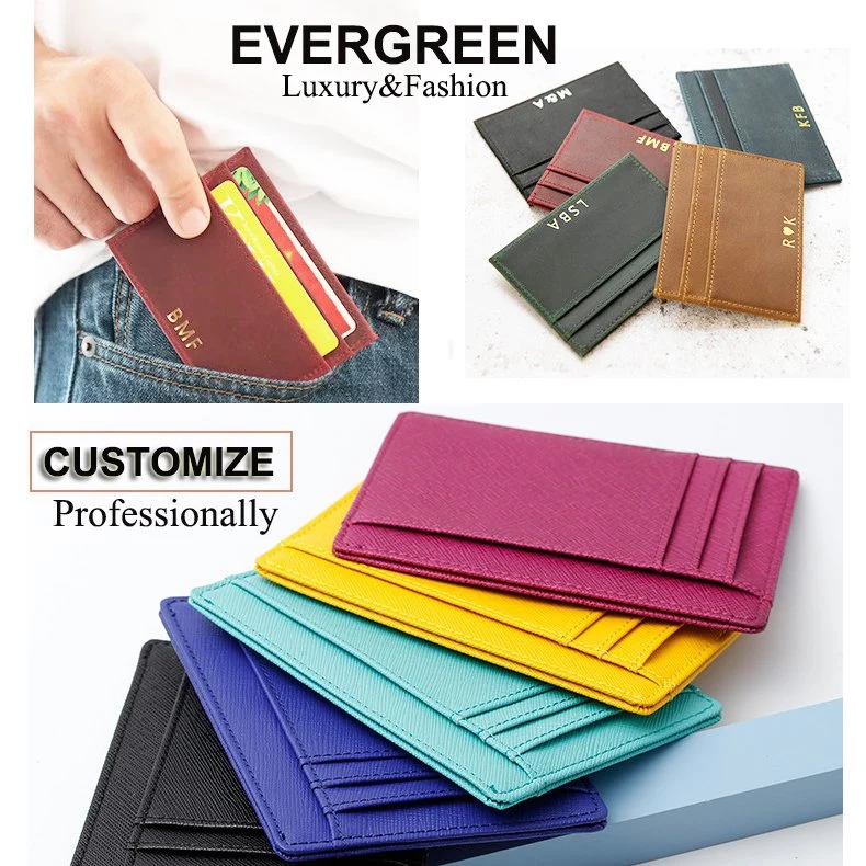 Customization RFID Blocking Leather Key ID Wholesale Passport Business Name Card Holders Wallet PVC Metal Magnetic Credit Coin Holder