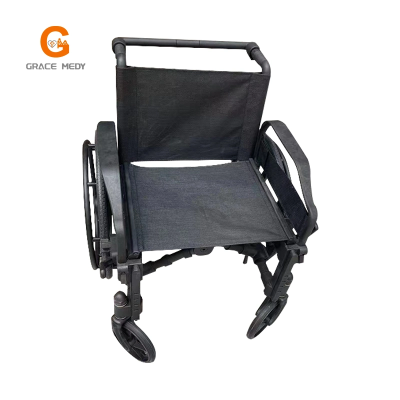 All Plastic Hospital Medical Elderly Patient Folding Non-Magnetic Room Wheelchair