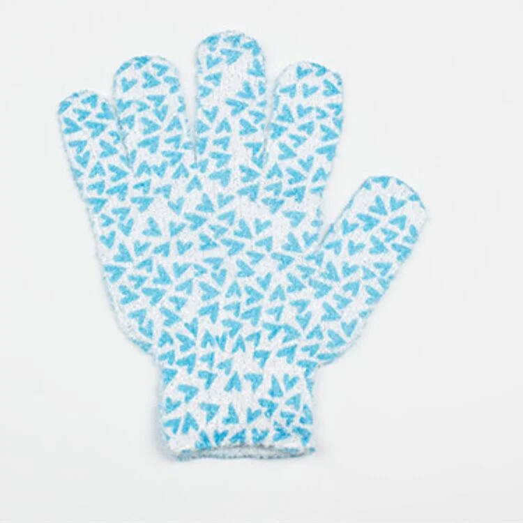 Printed Five-Finger Gloves Nylon Shower Gloves