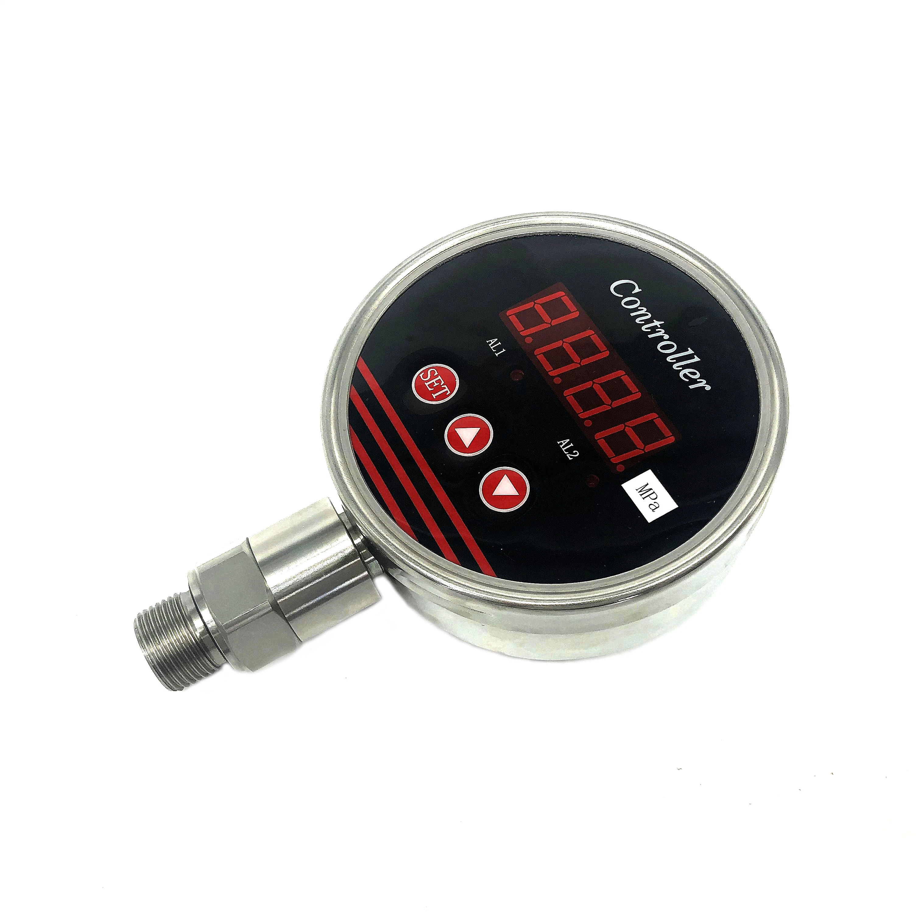 Stainless Steel Industrial Digital Pressure Control, Pressure Switch, 1/4"NPT Lower Mount, 0-230psi, 220VAC, 0.5% Accuracy, LED Display