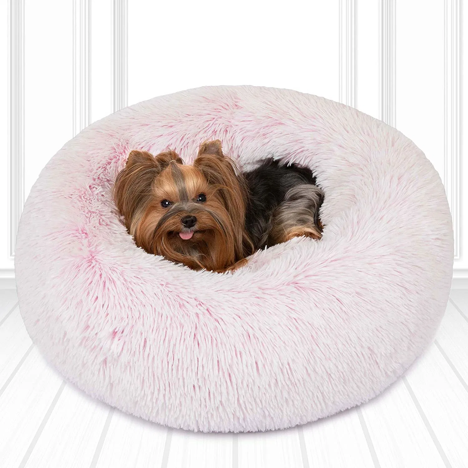 Donut Cat Bed, Faux Fur Dog Beds for Medium Small Dogs