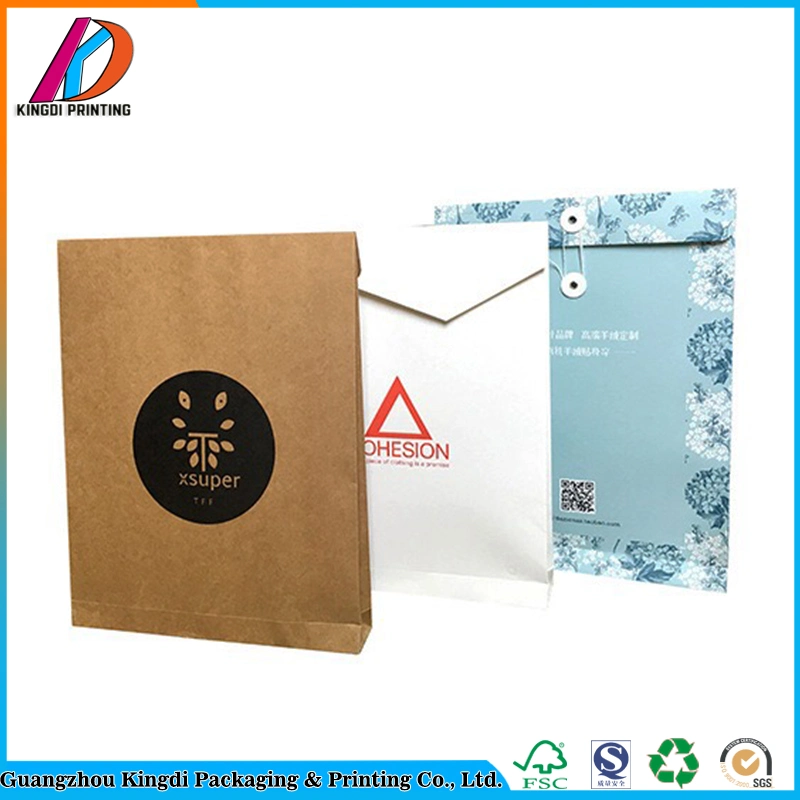 Eco Friendly Kraft Paper Envelope Cloth Packaging Bag with String