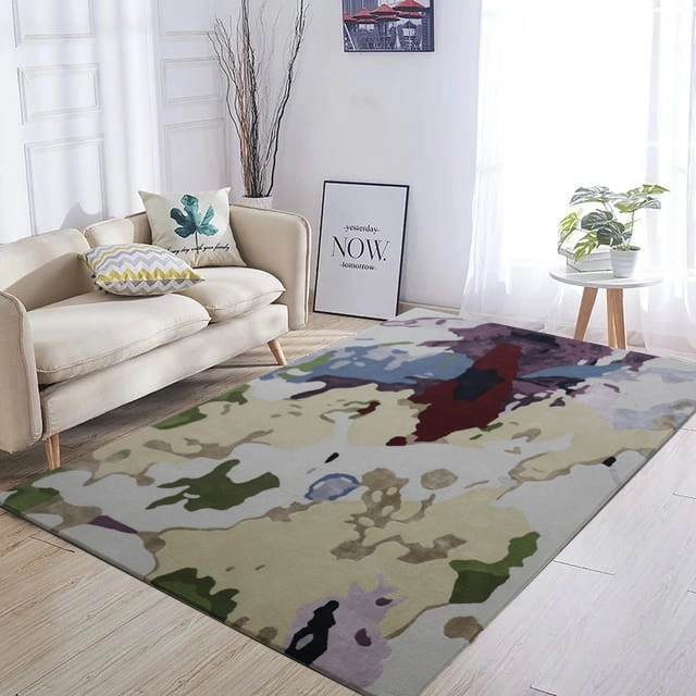 Paiting Rugs Wool Carpet Acrylic Rug Hand Tuft Silk