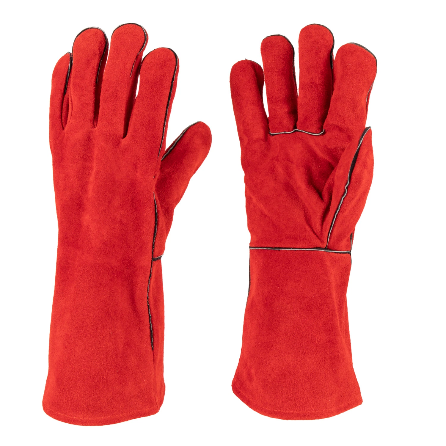 Guantes de trabajo de seguridad de cuero partido de color rojo para la industria de la soldadura (6504. RD)