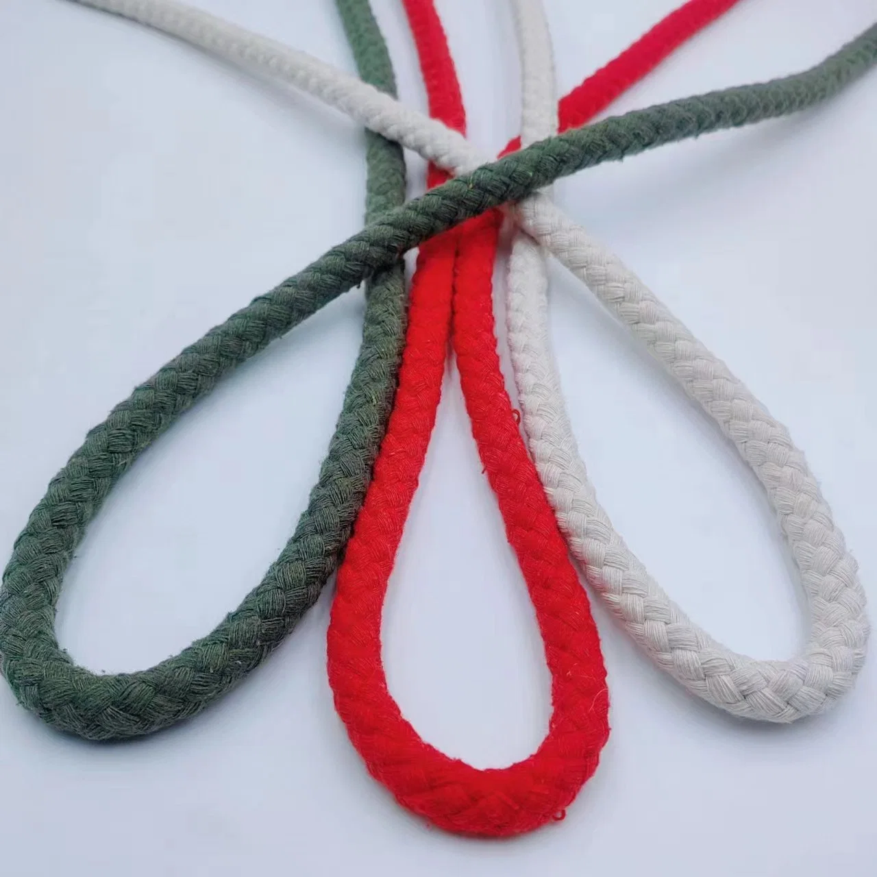 15mm Corde tissée en jute de coton à 8 brins colorée pour tapisserie DIY