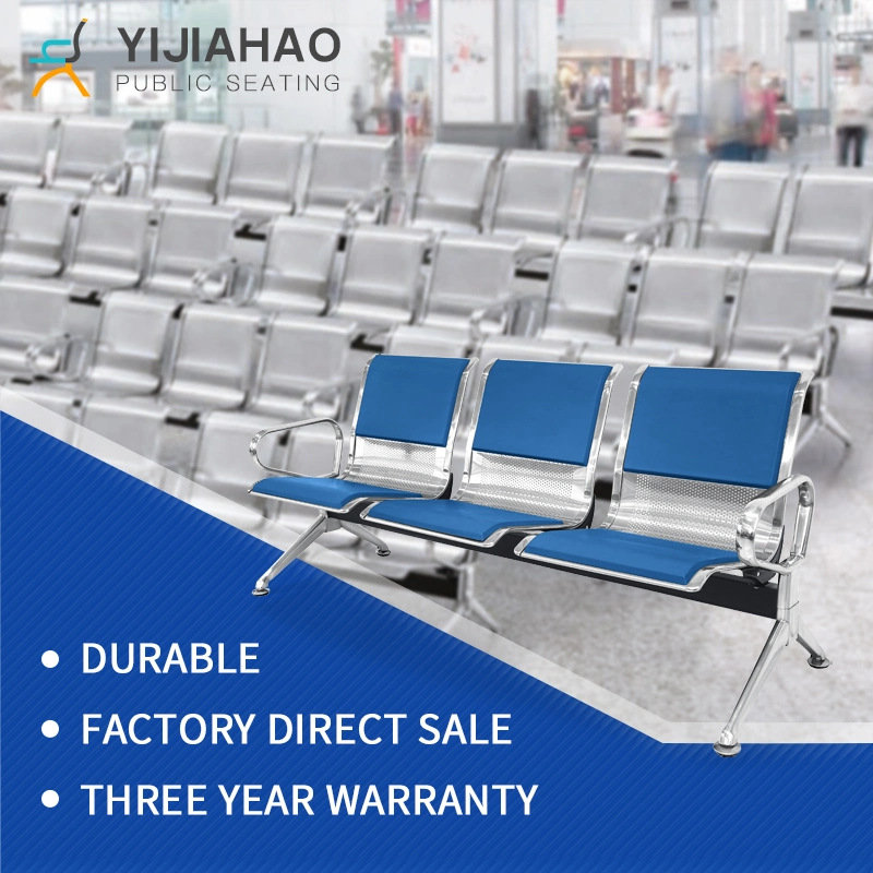China Furniture Factory for 3 Seater Airport Hospital Bench Seating Chair Stadium Seat Chair Bleacher Seating Church Chair Public Outdoor Garden Chair