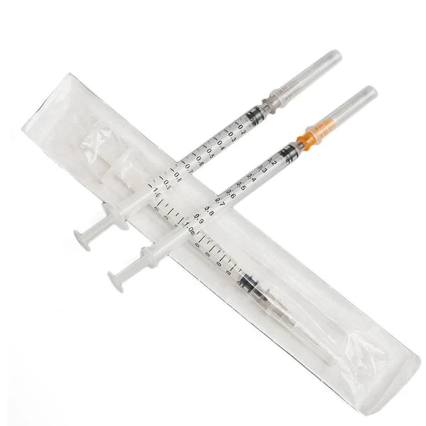 Medical Disposable Sterile Safety Precisely Graduated Orange Insulin Syringes with Needle