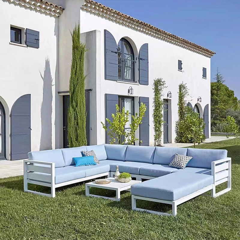 All Weather Outdoor Luxury Aluminum Furniture Modular Resort Patio Garden Sofa Set