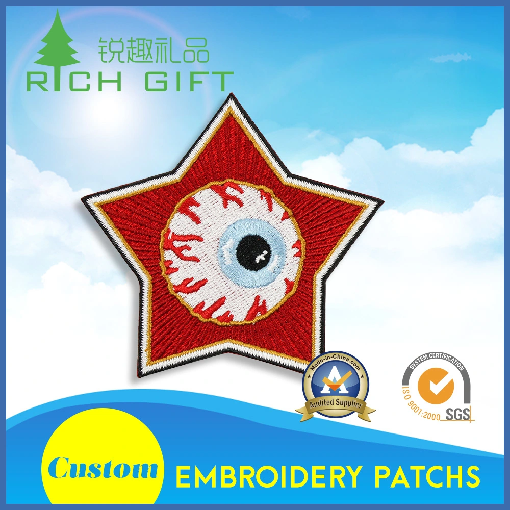 Broderie personnalisée Patch avec logo Star forme et le globe oculaire