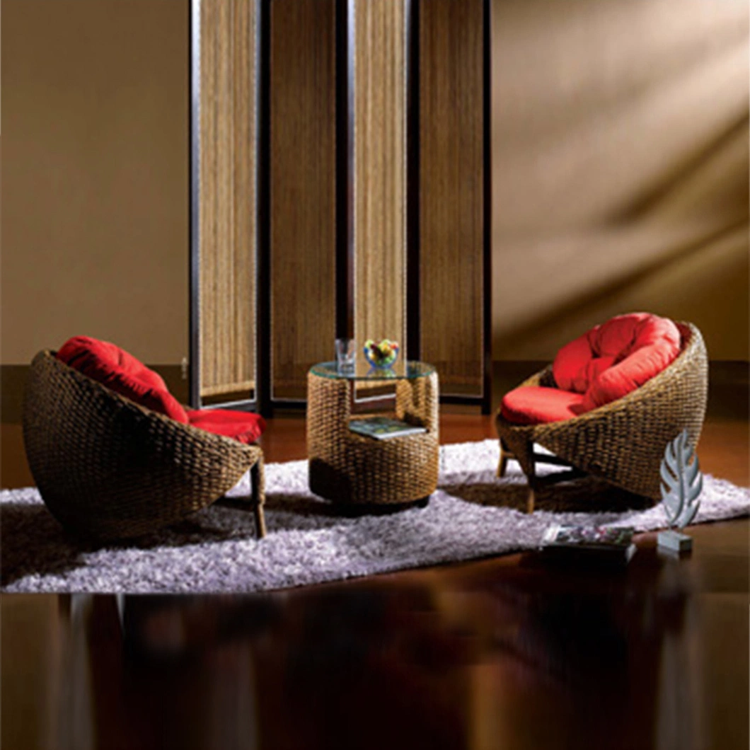 Commerce de gros de conception classique de luxe de Sofas Coin forme L'un canapé-Set Restaurant en rotin naturel les meubles de jardin avec miroir cosmétique Bureau