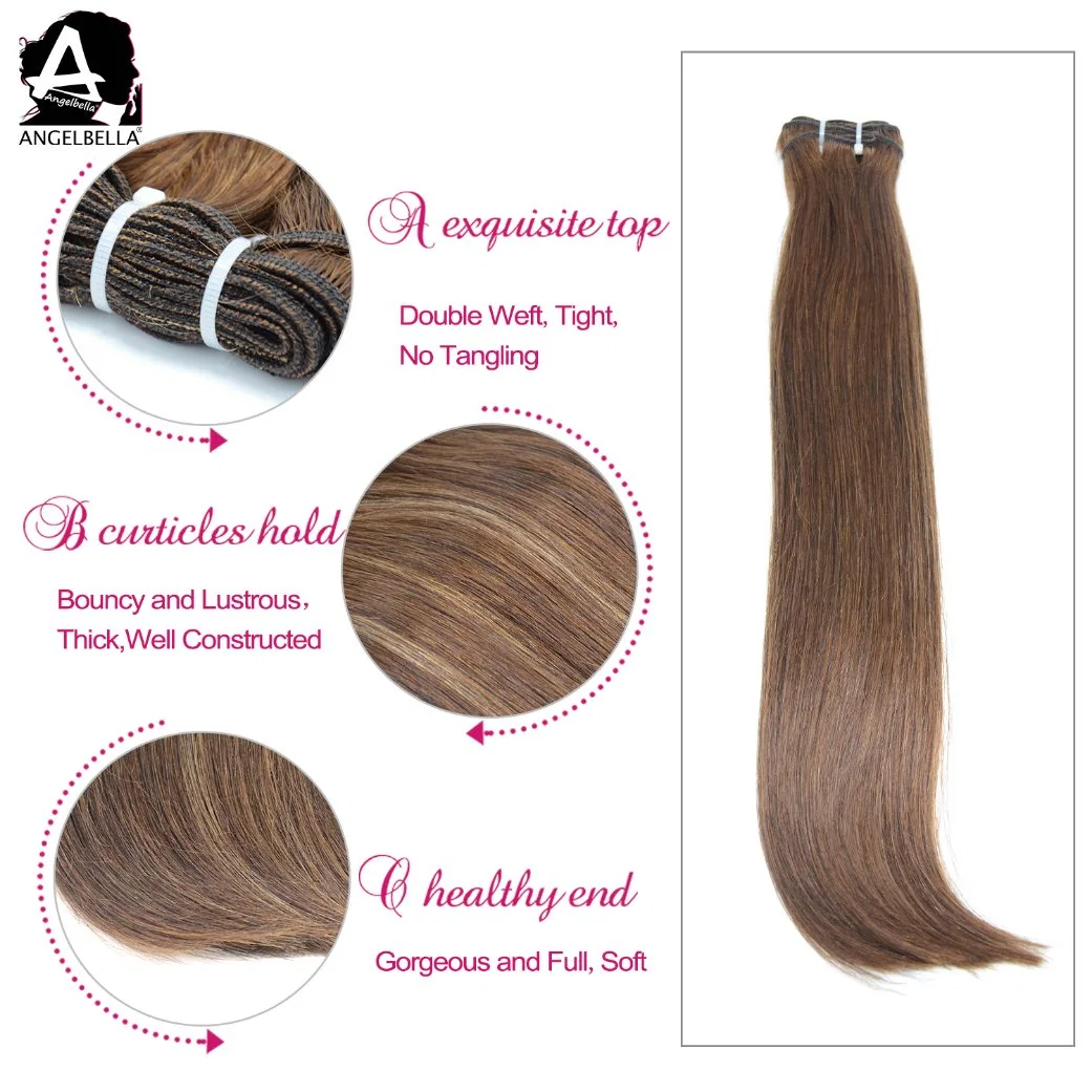 Angelbella Brazilian New Design Hair Weaving Highlight 4# 27# Remy Human Bulk Hair