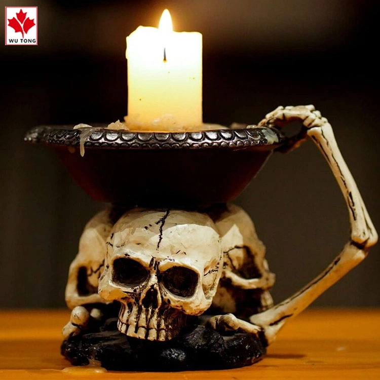 Skeleton Candlestick Holders Tealight Resin Candlestick Crafts for Party Halloween